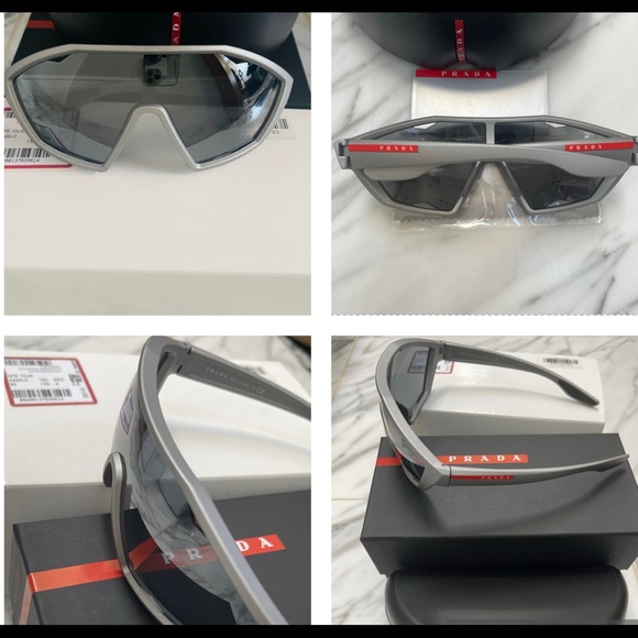 PRADA SPORT, LIGHTWEIGHT WITH MIRRORED SHIELDS SUNGLASSES, UNISEX - Picture 2 of 16